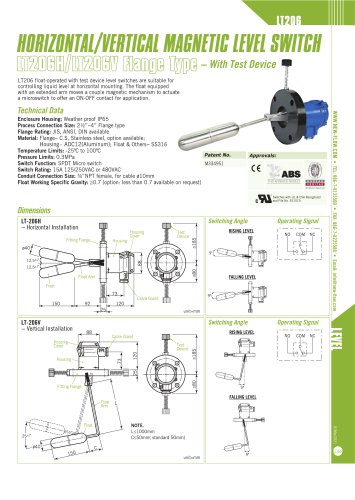 Magnetic Float Level Switch - LT206