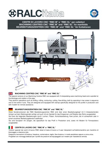 MACHINING CENTRES CNC “RMC M” and “RMC SL” for manifolds