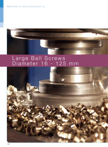 Large ball screws Diameter 16 - 125 mm