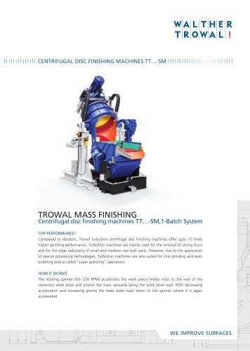 TT...SM Centrifugal disk finishing machines