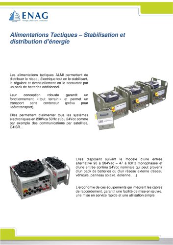 Alimentations Tactiques – Stabilisation et distribution d’énergie