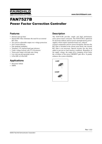 FAN7527B BOUNDARY MODE PFC CONTROL IC