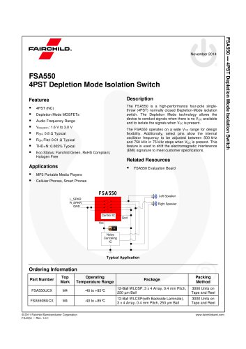 FSA550 4PST Depletion Mode Isolation Switch