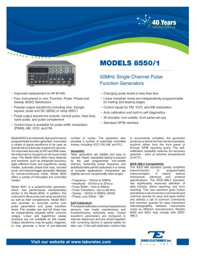 Model 8550/1 50MHz Pulse Function Generators