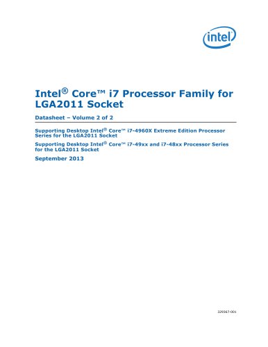 Intel® Core? i7 Processor for LGA2011 Socket: Datasheet, Vol. 2