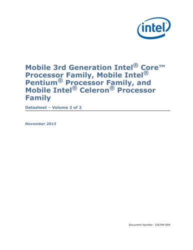 Mobile 3rd Generation Intel® Core? Processor Family: Datasheet, Vol. 2