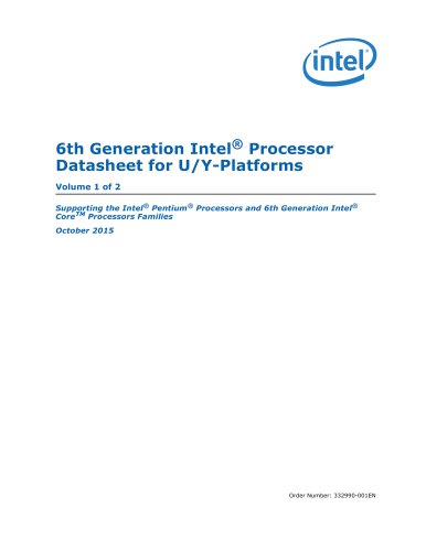 Vol. 1: 6th Gen Intel® Processor for U/Y-Platforms