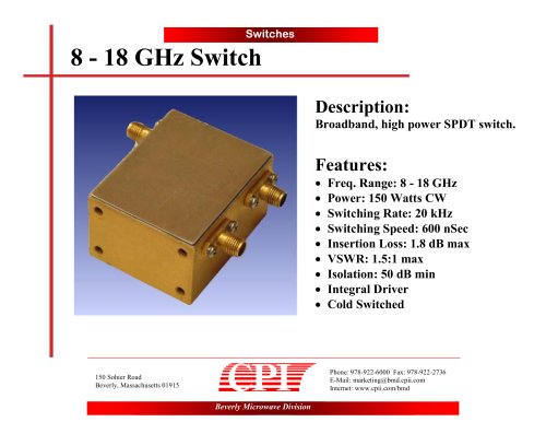 8-18 GHz Switch