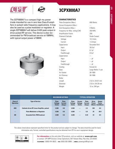 Triodes 3CPX800A7
