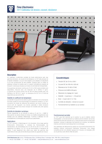 1017 Calibrateur de tension, courant, résistance
