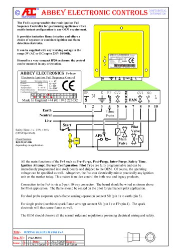 FL4552 ELECTRONIC IGNITION CONTROLLER FOR COFFEE ROASTERS