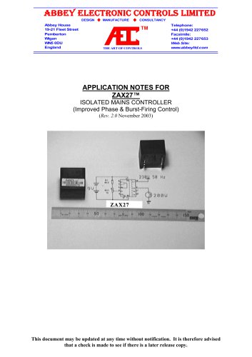 ZAX27A ISOLATED MAINS CONTROL MODULE