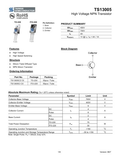 High Voltage NPN Transistor