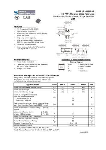 RMB2S Discrete Devices -Bridge Rectifier-Fast Recovery Bridge