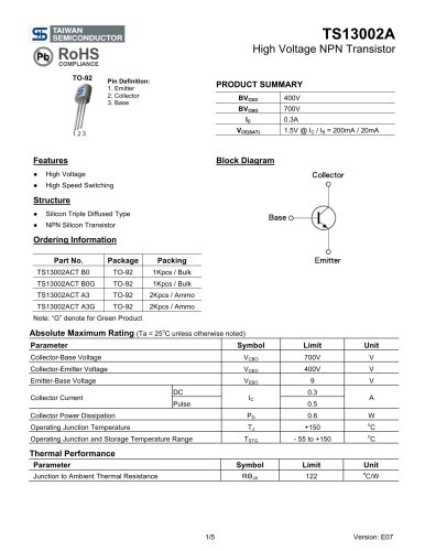 TS13002ACT Discrete Devices-Transistor-NPN