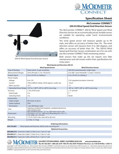 Wind Speed And Direction Sensor