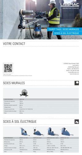 Carrotage, scies murales, scies à sol électrique catalogue