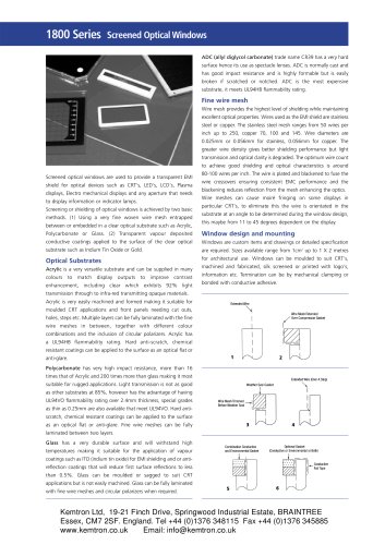 Screened Optical Windows