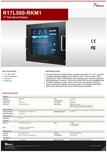 17" Rack Mount Display R17L500-RKM1