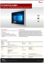 19" Intel® Core™ i5-1235U IP65 Stainless Resistive Chassis Panel PC R19IAD3S-65M1