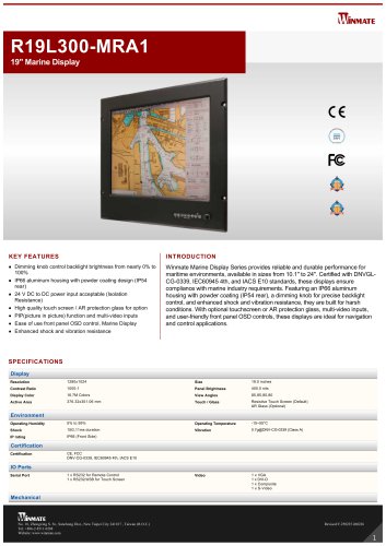 19" Marine Display R19L300-MRA1