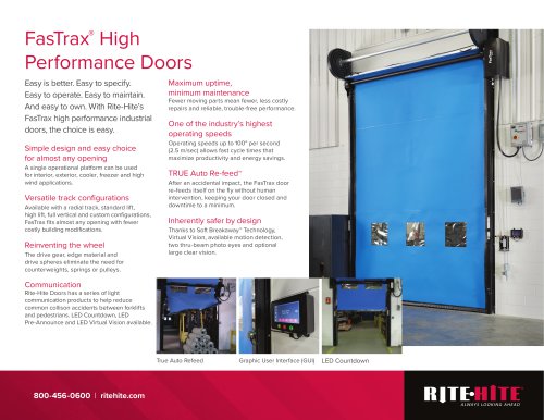 FasTrax®  High Performance Doors