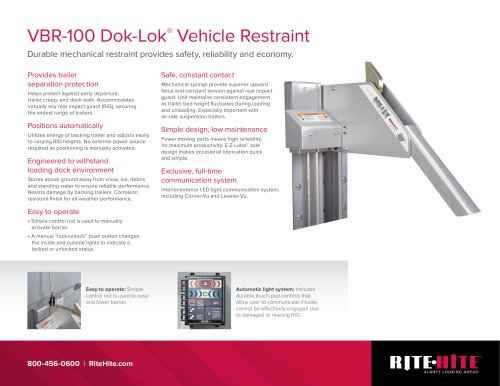 VBR-100 Dok-Lok®  Vehicle Restraint