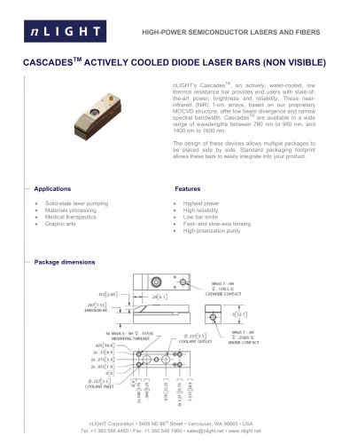 CASCADES™ ACTIVELY COOLED DIODE LASER BARS (NON VISIBLE)