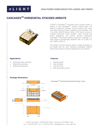 CASCADESTM HORIZONTAL STACKED ARRAYS