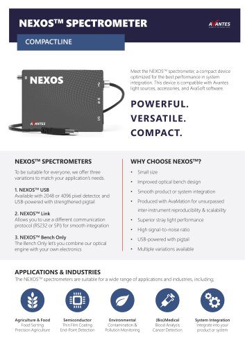 Datasheet AvaSpec-NEXOS