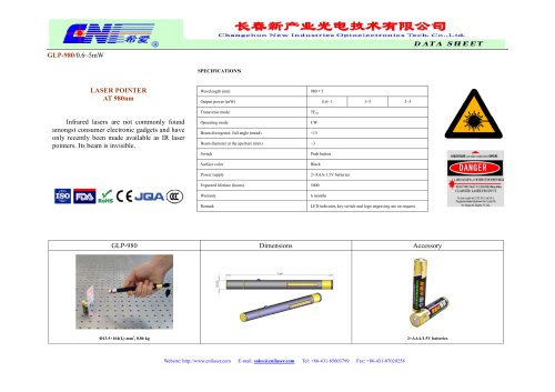 980 nm infrared laser pointer from CNI.