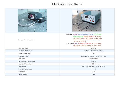 Fiber Coupled Laser System