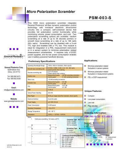 Micro Polarization Scrambler