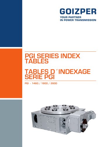 Goizper PGI 1460-2600 Plateaux indexeurs intermittents Catalogue - Goizper Industrial