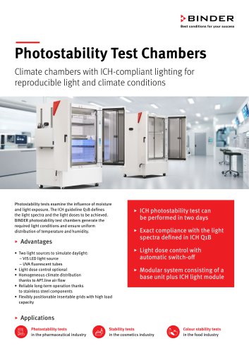 Flyer Photostability Test Chamber