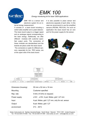 Energy monitoring kit for laser OEM applications