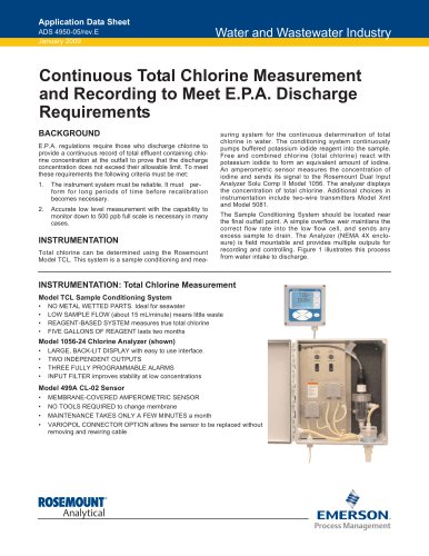 Meet EPA regulations with continuous Total Chlorine Measurement