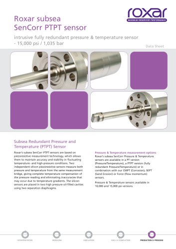 Roxar subsea SenCorr PTPT sensor 15K