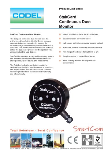 StakGard Tribo-electric Dust Monitor