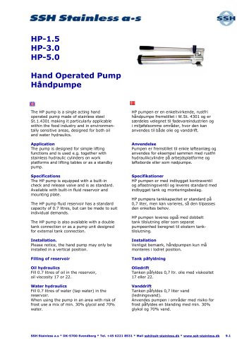 Hand Operated Pump Håndpumpe