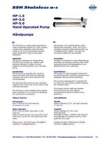 Hand Operated Pumps 