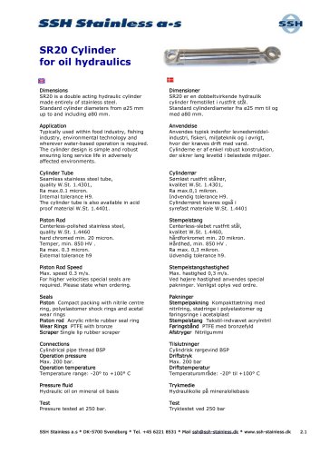 SR20 Cylinder Catalogue 