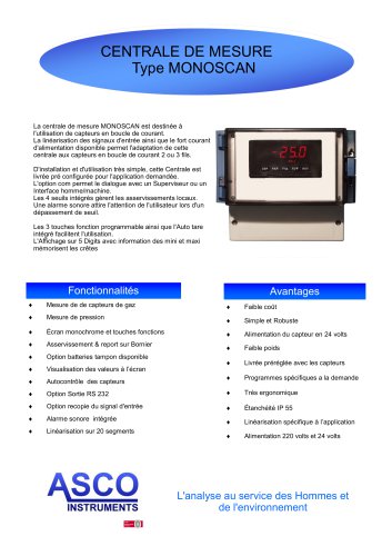 CENTRALE DE MESURE Type MONOSCAN