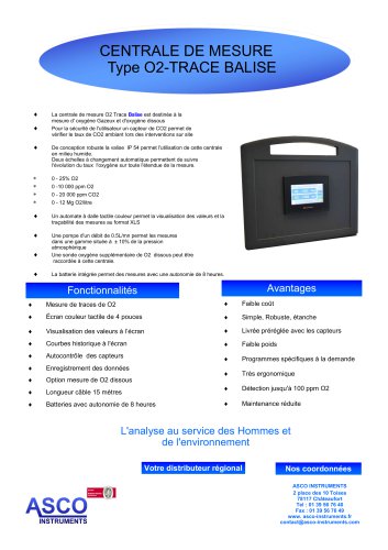 CENTRALE DE MESURE Type O2-TRACE BALISE