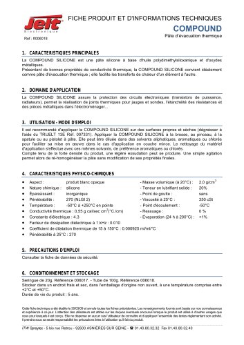 COMPOUND Pâte d?évacuation thermique