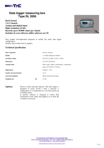 DL 2000 - Data logger measuring box