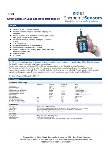 Sherborne Sensors Model PSD Portable Indicator