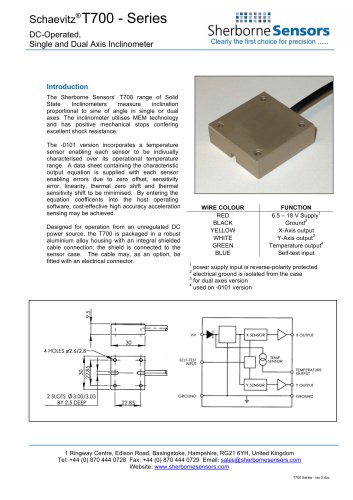 Sherborne Sensors T700 Series Inclinometers