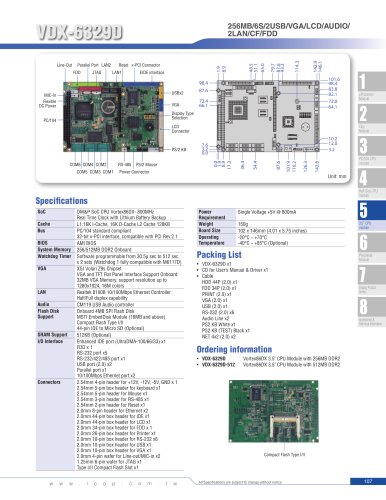 VDX-6329D (800MHz) 3.5" Embedded Module