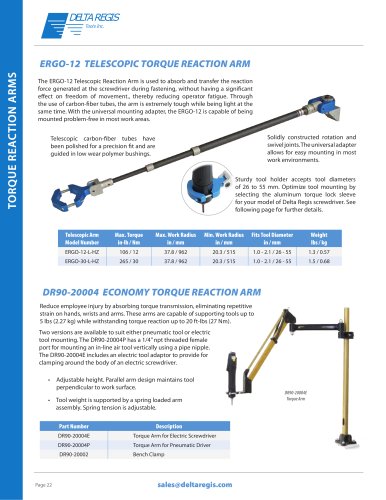 Torque Reaction Arms, Tool Balancers, Tool Stands, Tool Support